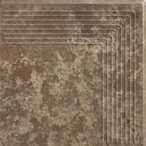Плитка Paradyz Ilario Brown Stopnica Narozna 30x30 см, поверхность матовая, рельефная