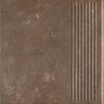 Плитка Paradyz Ilario Brown Stopnica Prosta 30x30 см, поверхность матовая, рельефная