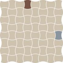 Плитка Paradyz Modernizm Bianco Mozaika Prasowana K 3.6X4.4 Mix A 30.86x30.86 см, поверхность матовая, рельефная