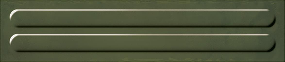 Плитка Paradyz Monpelli Olive Cegielka Struktura D Polysk 6.5x29.8 см, поверхность глянец