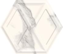 Плитка Paradyz Morning Bianco Heksagon Struktura Gloss 17.1x19.8 см, поверхность глянец, рельефная