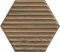 Плитка Paradyz Serene Brown Heksagon Struktura 17.1x19.8 см, поверхность матовая, рельефная
