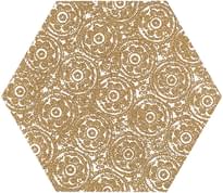 Плитка Paradyz Shiny Lines Gold Heksagon Inserto F 19.8x17.1 см, поверхность матовая