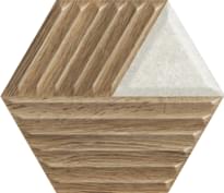 Плитка Paradyz Woodskin Mix Heksagon Struktura C 19.8x17.1 см, поверхность матовая, рельефная