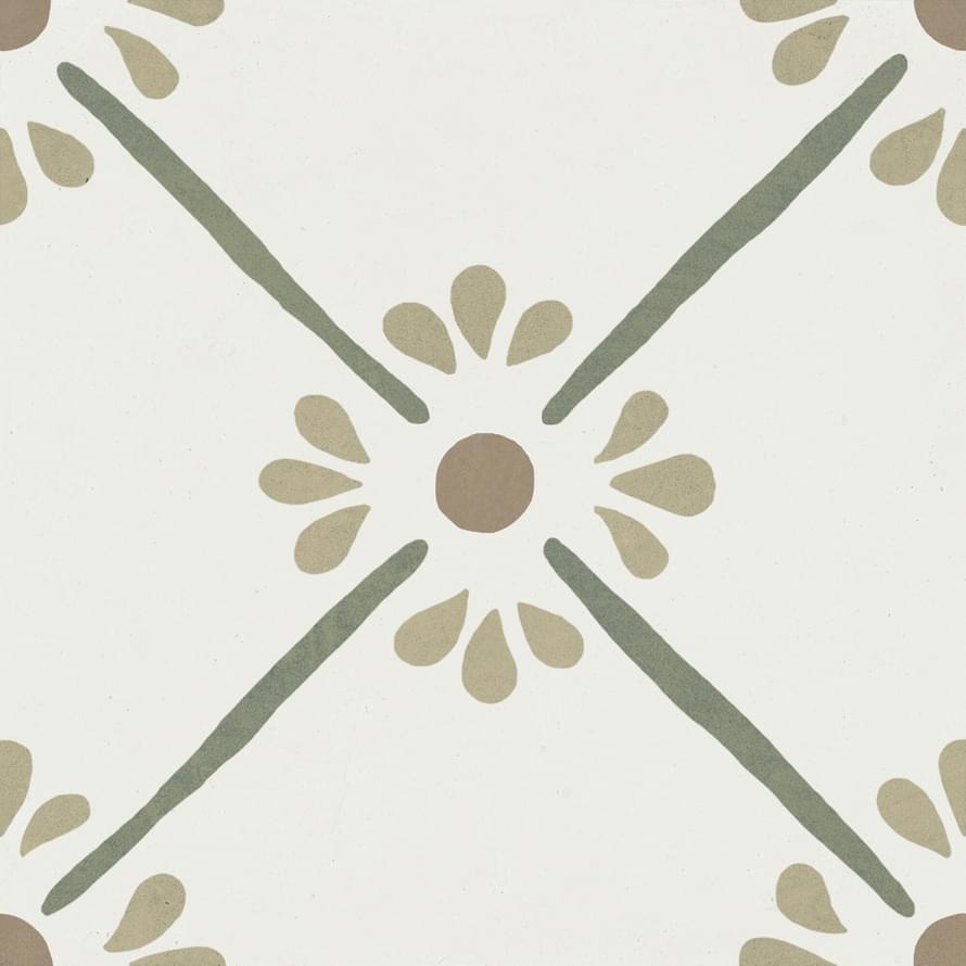 Плитка Peronda Harmony Provenza Green Flower Распродажа 22.3x22.3 см, поверхность матовая