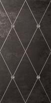 Плитка Petracers Ad Maiora Rhombus Fregio Con Swarovsky Platino Su Nero 50x100 см, поверхность полуматовая