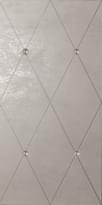 Плитка Petracers Ad Maiora Rhombus Fregio Con Swarovsky Platino Su Perla 50x100 см, поверхность полуматовая