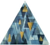 Плитка Petracers Triangolo Impressioni Oro Su Azzurro 17x17 см, поверхность глянец