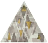 Плитка Petracers Triangolo Impressioni Oro Su Grigio 17x17 см, поверхность глянец