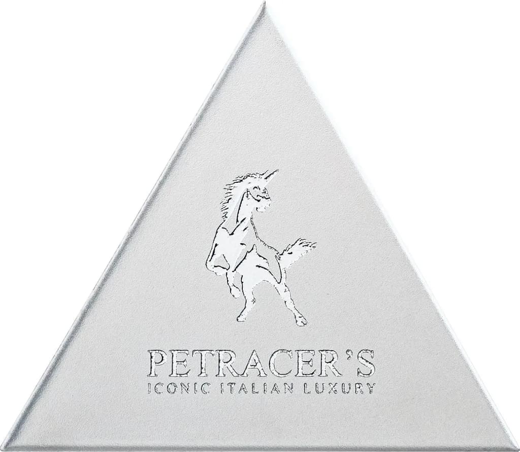 Petracers Triangolo Logo Su Platino Matt 17x17