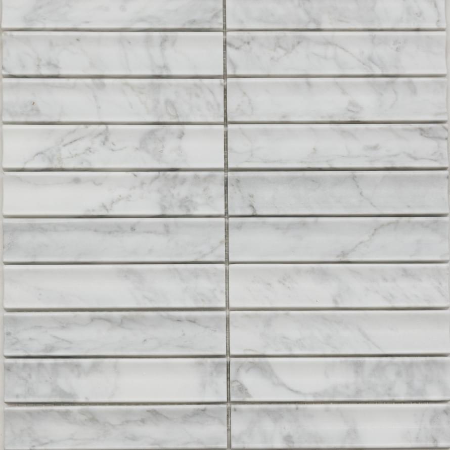 Pixel Mosaic Венеция Bianco Carrara Concave 30.5x31.8