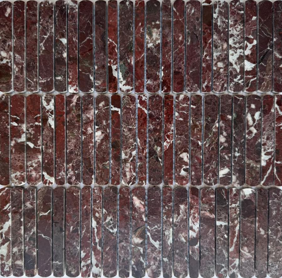 Плитка Pixel Mosaic Венеция Rosso Levanto Полированная 30.5x30.5 см, поверхность полированная