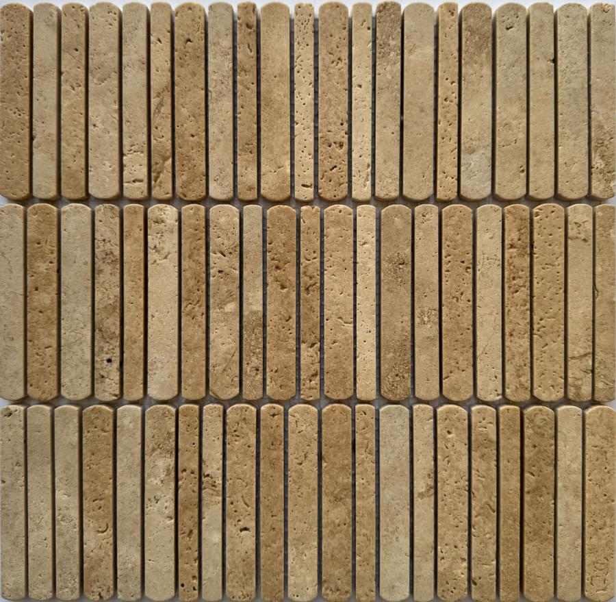 Плитка Pixel Mosaic Венеция Yellow Travertine Полированная 30.5x30.5 см, поверхность полированная