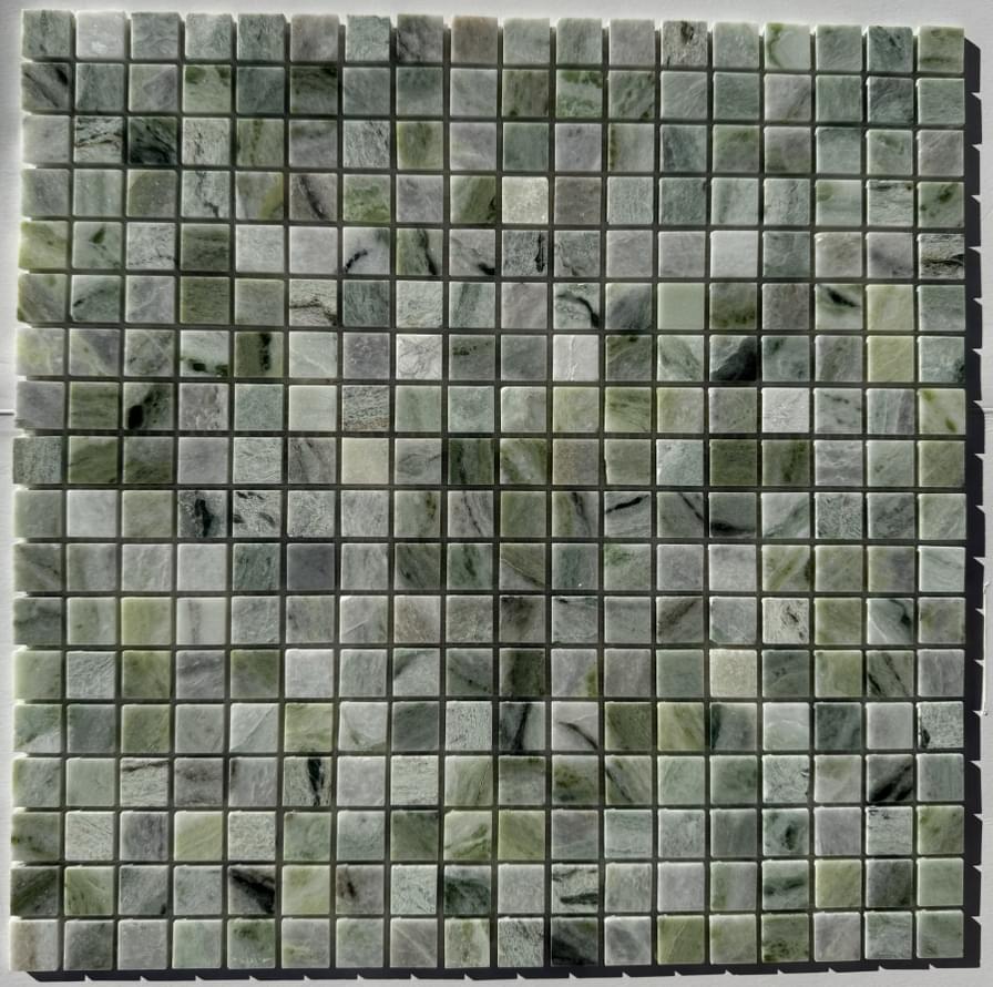 Pixel Mosaic Мрамор Jet Green 15х15 Полированная 30.5x30.5