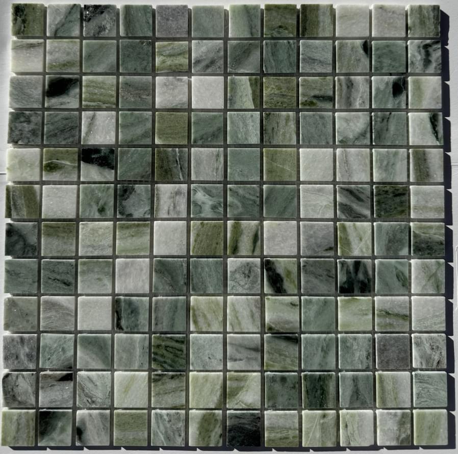 Pixel Mosaic Мрамор Jet Green 23х23 Полированная 30.5x30.5