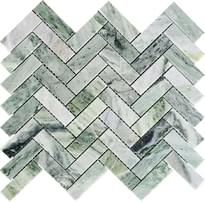 Плитка Pixel Mosaic Мрамор Jet Green 23х73 Полированная 28.2x31.7 см, поверхность полированная