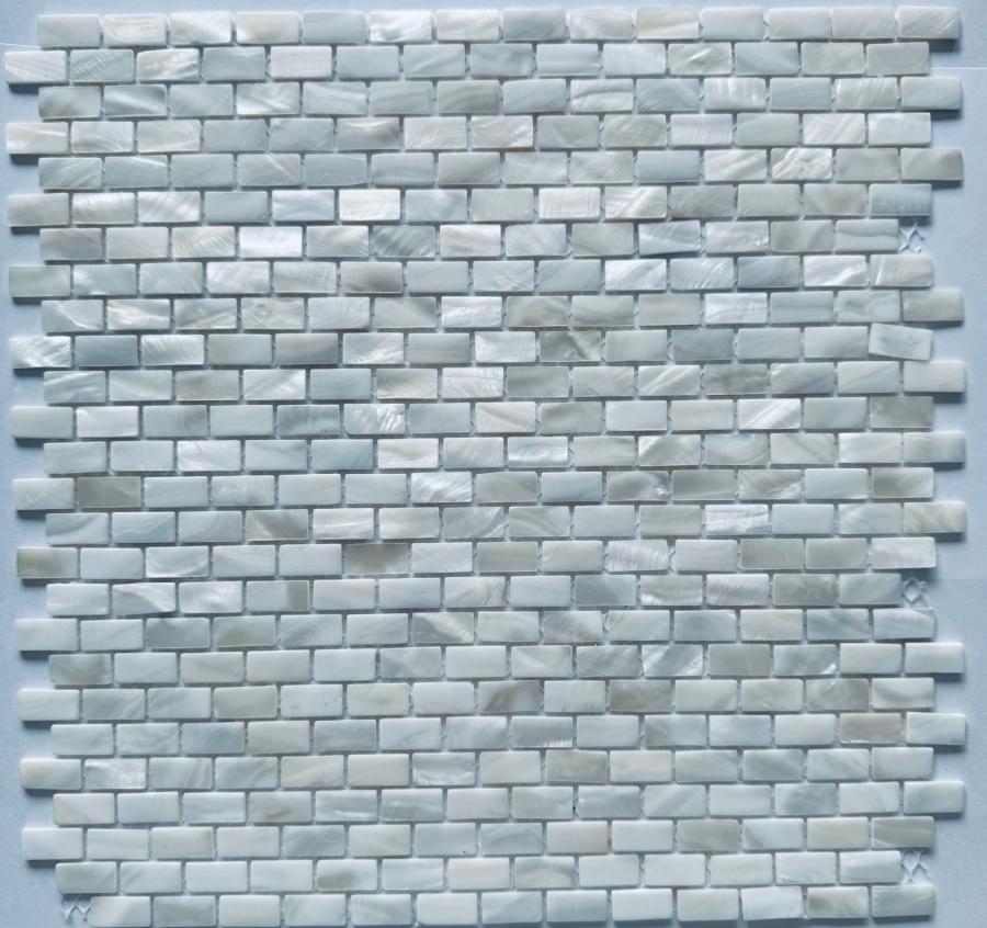 Плитка Pixel Mosaic Перламутр Super White 10Х20 мм 29x30 см, поверхность глянец