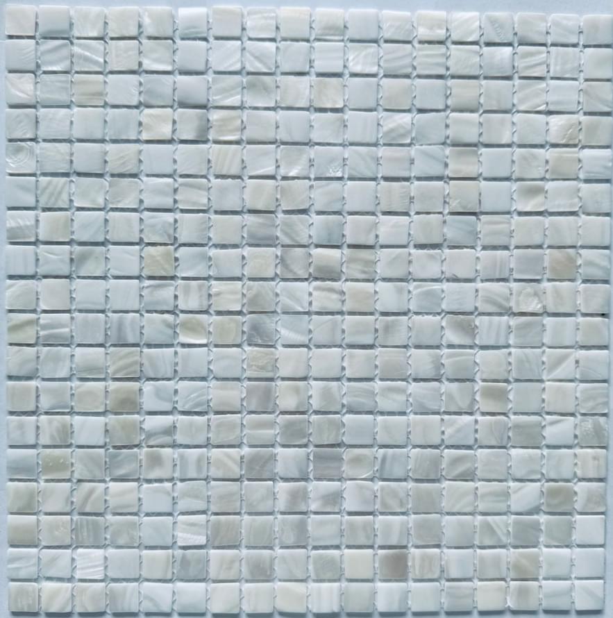 Плитка Pixel Mosaic Перламутр Super White 15Х15 мм 30x30 см, поверхность глянец