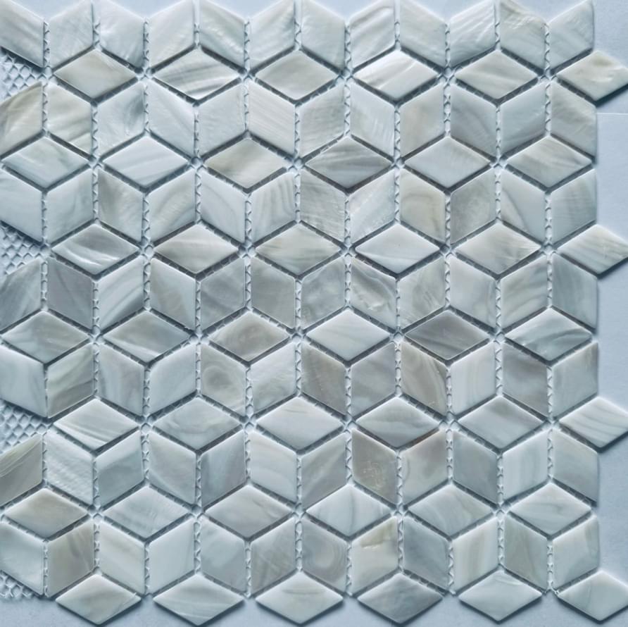 Плитка Pixel Mosaic Перламутр Super White 25Х40 мм 27.8x29.2 см, поверхность глянец