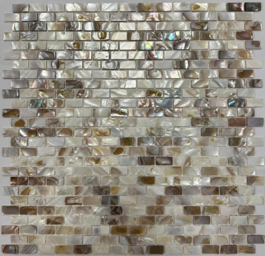 Плитка Pixel Mosaic Перламутр Чип 10Х20 мм 29x30 см, поверхность глянец