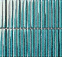 Плитка Porcelain Mosaic Strip Mosaic 1.5Х14.5 Голубой Бирюзовый 29.4x31.3 см, поверхность глянец