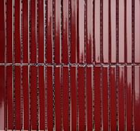 Плитка Porcelain Mosaic Strip Mosaic 1.5Х14.5 Красный Глянцевый 29.4x31.3 см, поверхность глянец