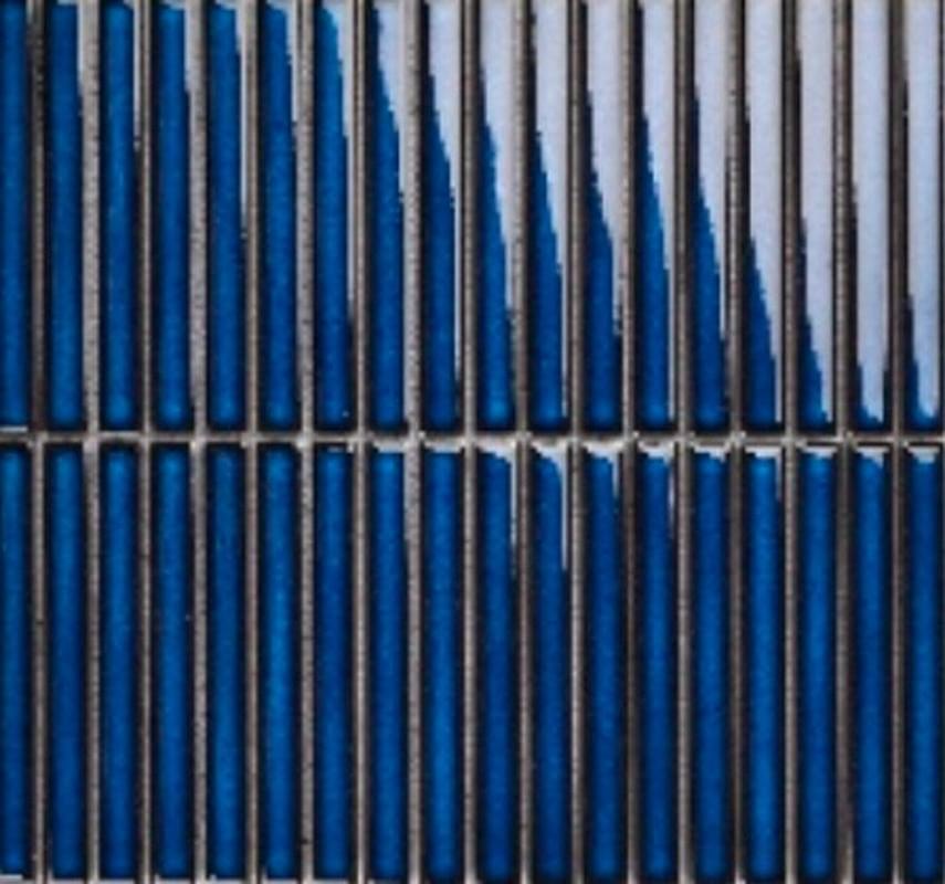 Плитка Porcelain Mosaic Strip Mosaic 1.5Х14.5 Синий Глянцевый 29.4x31.3 см, поверхность глянец