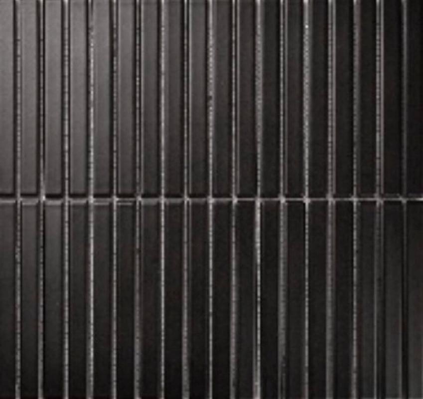 Плитка Porcelain Mosaic Strip Mosaic 1.5Х14.5 Черный Матовый 29.4x31.3 см, поверхность матовая