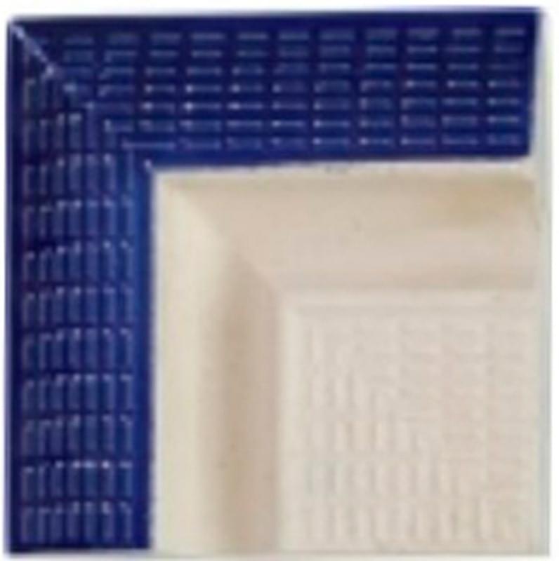 Плитка Porcelain Mosaic Swimming Pools Угловой Элемент Y15 Бежевый-Синий Zz 11.5x11.5 см, поверхность микс, рельефная