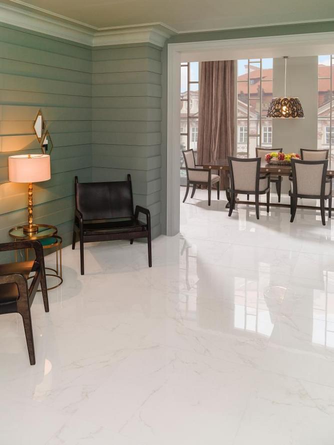 керамогранит фабрики Porcelanosa коллекция Carrara Blanco