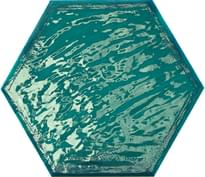 Плитка Prissmacer Rain Aquamarine Hex 19.8x22.8 см, поверхность глянец