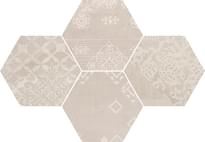 Плитка Provenza Gesso Esagona Patchwork Natural White 25.5x29.4 см, поверхность матовая
