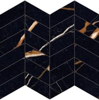 Плитка Provenza Unique Marble Mosaico Arrows Sahara Noir Silktech 30x30 см, поверхность полуматовая, рельефная