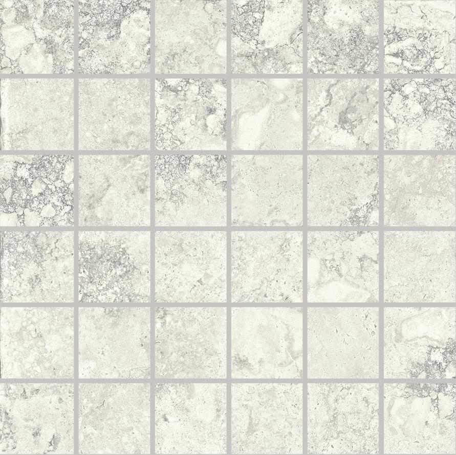 Provenza Unique Travertine Mosaico 5x5 Ancient White Naturale 30x30