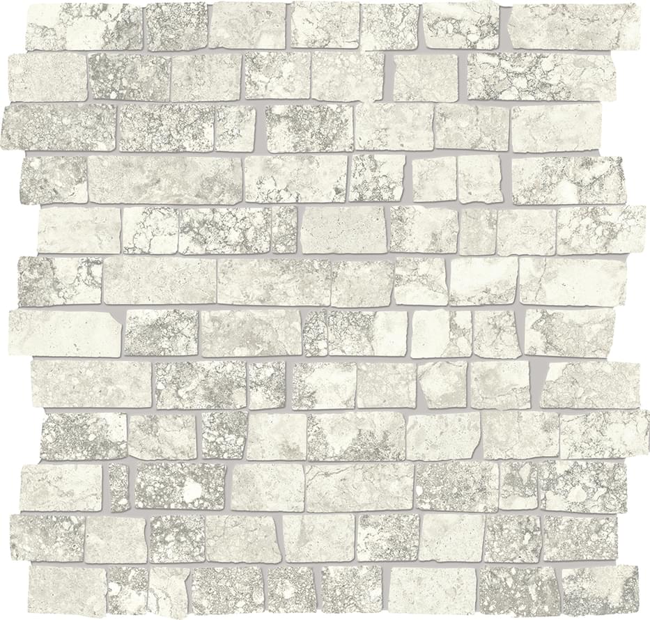 Provenza Unique Travertine Mosaico Mini Block Ancient White Naturale 30x30