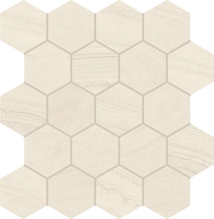 Provenza Varana Stone Mosaico Hexagon Cross Cut Beige Silktech 29.3x30