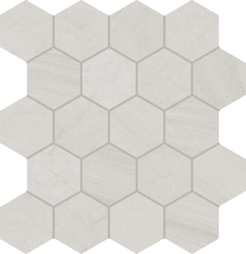 Provenza Varana Stone Mosaico Hexagon Cross Cut Light Grey Silktech 29.3x30