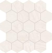 Плитка Provenza Varana Stone Mosaico Hexagon Cross Cut White Silktech 29.3x30 см, поверхность полуматовая