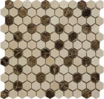 Плитка Q Stones Каменная Мозаика Hex 027-25P-10 30.5x30.5 см, поверхность матовая