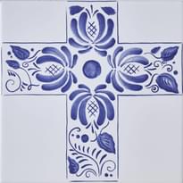 Плитка REDA Синий Русский Крест 20x20 см, поверхность глянец