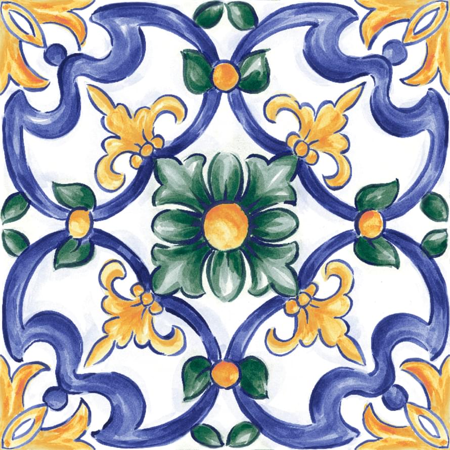 Ragno Amuri Decoro Maiolica Tappeto 3 Glossy 20x20