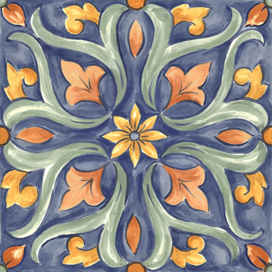 Ragno Amuri Decoro Maiolica Tappeto 4 Glossy 20x20