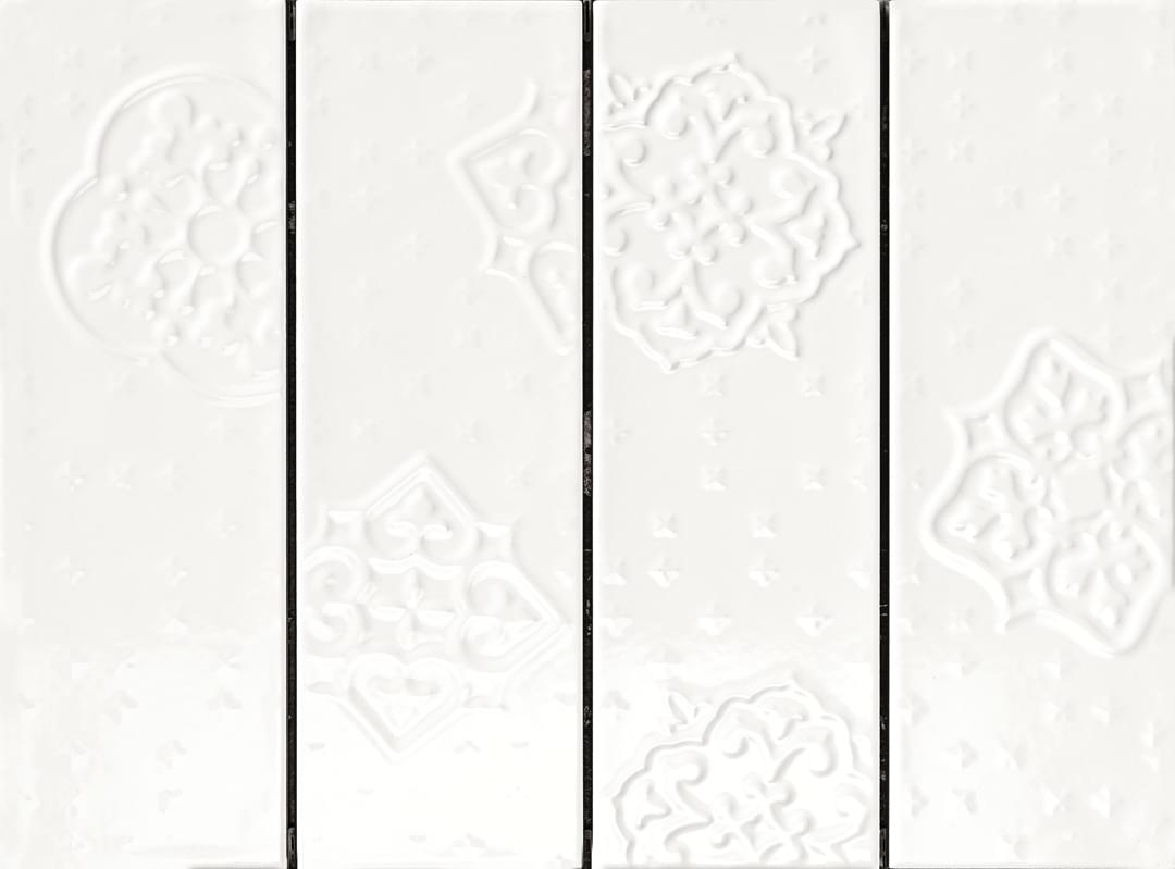 Ragno Brick Glossy Decoro White 10x30