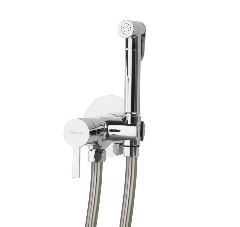 Плитка Ramonsoler Titanium Гигиенический душ встраиваемый с магнитным клапаном и латунной лейкой хром  поверхность глянец