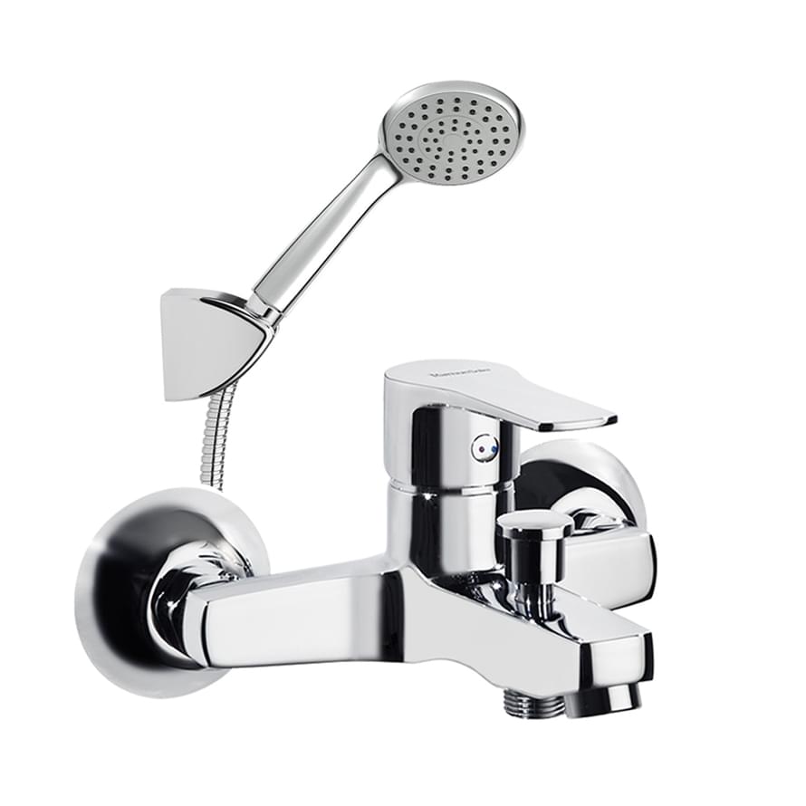 Плитка Ramonsoler Titanium Смеситель округлый для ванны с душевым комплектом TITANIUM хром  поверхность глянец