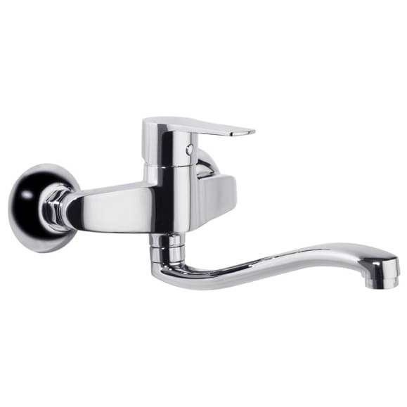 Плитка Ramonsoler Titanium Смеситель округлый для кухни настенный TITANIUM хром  поверхность глянец