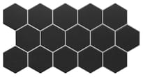 Плитка Realonda Hex Black Snow Black 26.5x51 см, поверхность матовая