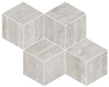 Плитка Refin Prestigio Travertino Beige Lucido Mosaico Cube R 30.4x35.2 см, поверхность полированная