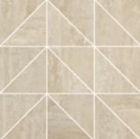 Плитка Refin Prestigio Travertino Bianco Soft Mosaico Cube R 30.4x35.2 см, поверхность полуматовая