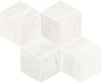 Плитка Refin Prestigio Travertino Grigio Lucido Mosaico Cube R 30.4x35.2 см, поверхность полированная